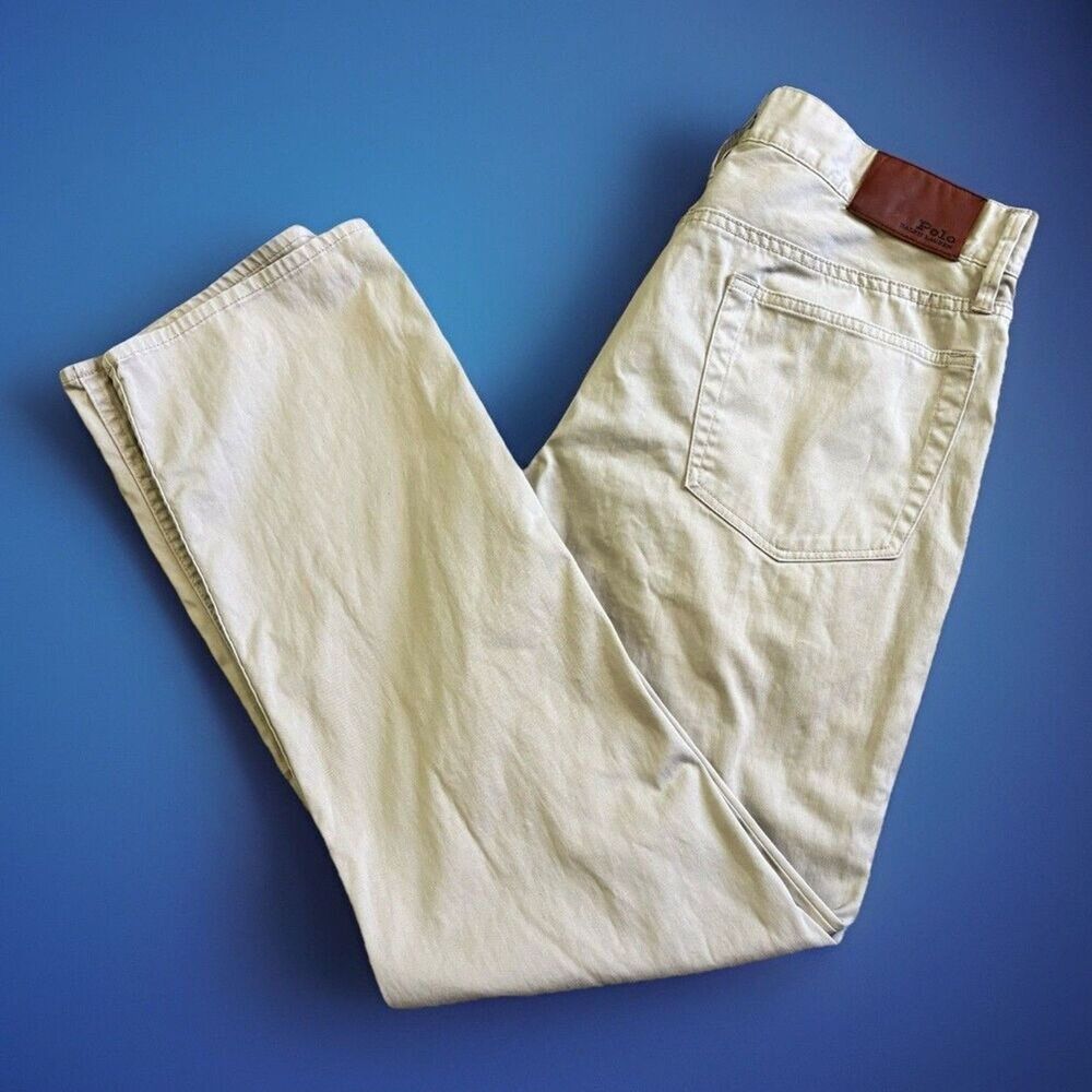 Polo Ralph Lauren The Prospect Straight Tan Khaki Pants Men's Size 33x32 Stretch